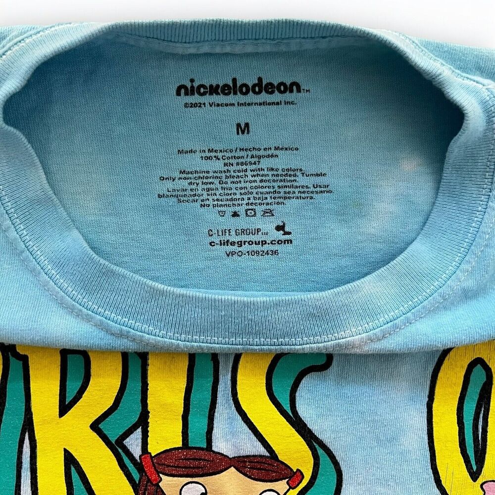Nickelodeon Girls of the 90s Tie Dye Cartoon Graphic Boyfriend Tee Size Medium - Picture 9 of 10